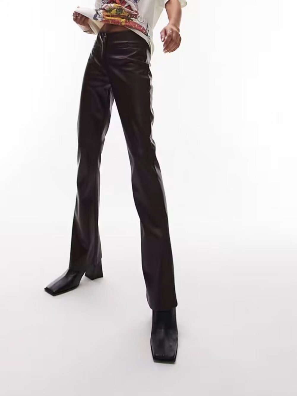 Topshop deep burgundy Faux Leather Pants